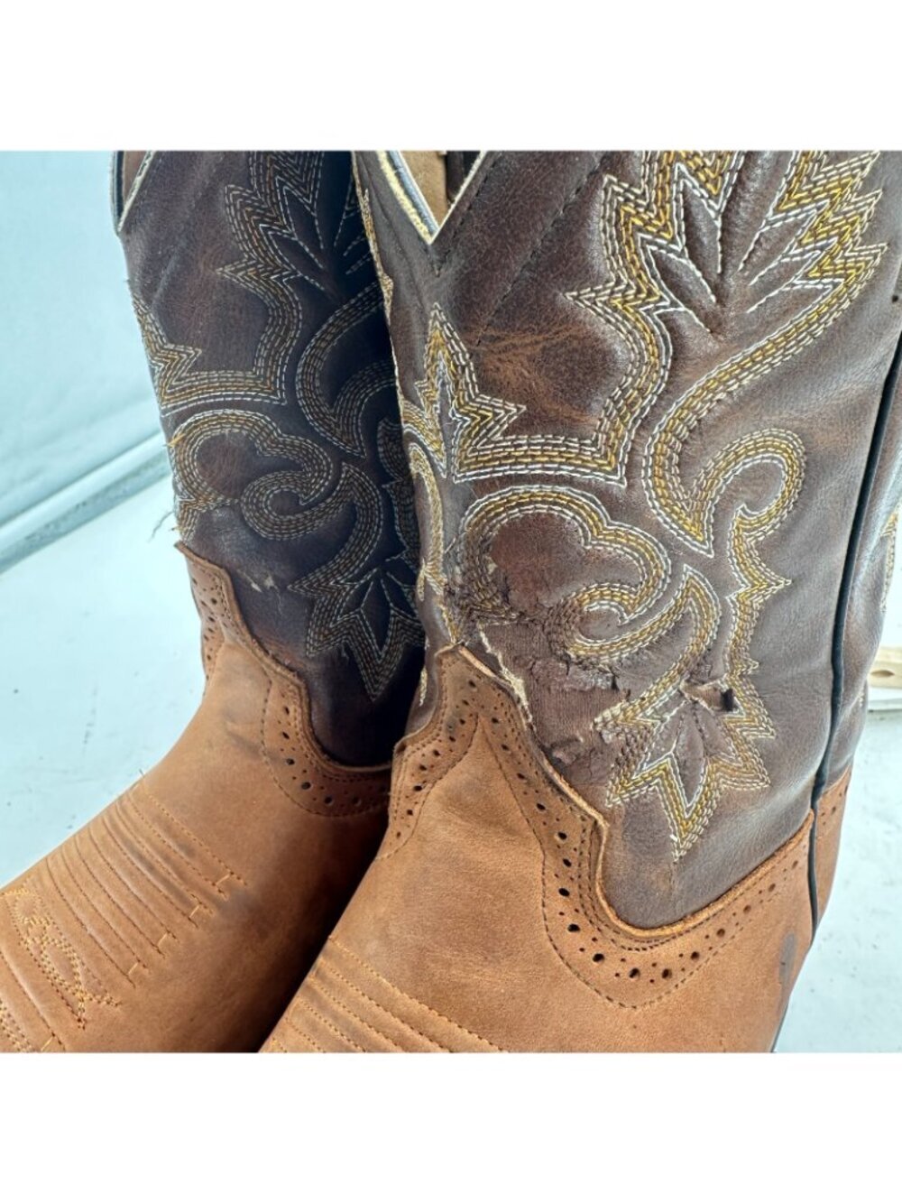 Majoma Men Size 8 Marked MEX 24 USA 25 Brown Western Cowboy Boots - Picture 16 of 16